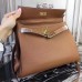 Hermes Brown Clemence Kelly 32cm Retourne Bag