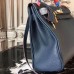 Hermes Navy Blue Clemence Kelly 32cm Retourne Bag