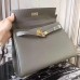 Hermes Grey Clemence Kelly 32cm Retourne Bag