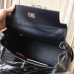 Hermes Black Clemence Kelly 32cm Retourne Bag