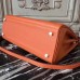 Hermes Orange Clemence Kelly 32cm Retourne Bag