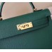 Hermes Malachite Chevre Kelly Mini II 20cm Handmade Bag