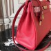 Hermes Red Clemence Kelly 32cm Retourne Bag