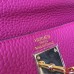 Hermes Rose Red Clemence Kelly 32cm Retourne Bag