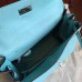 Hermes Blue Atoll Clemence Kelly 25cm Retourne Handmade Bag