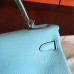 Hermes Blue Atoll Clemence Kelly 25cm Retourne Handmade Bag