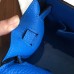 Hermes Blue Clemence Kelly 25cm Retourne Handmade Bag