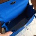 Hermes Blue Clemence Kelly 25cm Retourne Handmade Bag