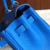 Hermes Blue Clemence Kelly 25cm Retourne Handmade Bag