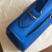 Hermes Blue Clemence Kelly 25cm Retourne Handmade Bag