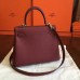 Hermes Bordeaux Clemence Kelly 25cm Retourne Handmade Bag