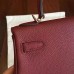 Hermes Bordeaux Clemence Kelly 25cm Retourne Handmade Bag