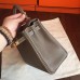 Hermes Etoupe Clemence Kelly 25cm Retourne Handmade Bag