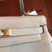 Hermes Grey Clemence Kelly 25cm Retourne Handmade Bag