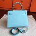 Hermes Blue Atoll Epsom Kelly 25cm Sellier Handmade Bag