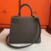 Hermes Etoupe Epsom Kelly 25cm Sellier Handmade Bag