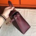 Hermes Bordeaux Epsom Kelly 25cm Sellier Handmade Bag