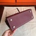 Hermes Bordeaux Epsom Kelly 25cm Sellier Handmade Bag