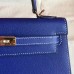 Hermes Electric Blue Epsom Kelly 25cm Sellier Handmade Bag