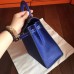 Hermes Electric Blue Epsom Kelly 25cm Sellier Handmade Bag