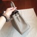 Hermes Grey Swift Kelly 25cm Retourne Handmade Bag