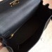 Hermes Black Swift Kelly 25cm Retourne Handmade Bag