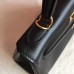 Hermes Black Swift Kelly 25cm Retourne Handmade Bag