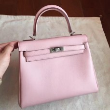 Hermes Rose Dragee Swift Kelly 25cm Retourne Handmade Bag