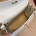 Hermes White Clemence Kelly Retourne 28cm Handmade Bag