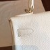 Hermes White Clemence Kelly Retourne 28cm Handmade Bag