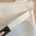 Hermes White Clemence Kelly Retourne 28cm Handmade Bag