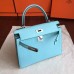 Hermes Blue Atoll Epsom Kelly Sellier 28cm Handmade Bag