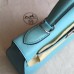 Hermes Blue Atoll Epsom Kelly Sellier 28cm Handmade Bag