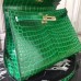 Hermes Kelly 32cm Bag In Bamboo Crocodile Leather