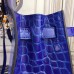 Hermes Kelly 32cm Bag In Blue Electric Crocodile Leather