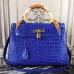 Hermes Kelly 32cm Bag In Blue Electric Crocodile Leather