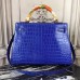 Hermes Kelly 32cm Bag In Blue Electric Crocodile Leather