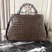 Hermes Kelly 32cm Bag In Chocolate Crocodile Leather