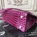 Hermes Kelly 32cm Bag In Fuchsia Crocodile Leather