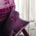 Hermes Kelly 32cm Bag In Fuchsia Crocodile Leather