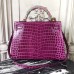 Hermes Kelly 32cm Bag In Fuchsia Crocodile Leather