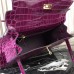 Hermes Kelly 32cm Bag In Fuchsia Crocodile Leather