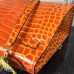 Hermes Kelly 32cm Bag In Orange Crocodile Leather