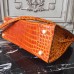 Hermes Kelly 32cm Bag In Orange Crocodile Leather