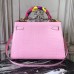 Hermes Kelly 32cm Bag In Pink Crocodile Leather