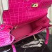 Hermes Kelly 32cm Bag In Rose Red Crocodile Leather