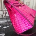 Hermes Kelly 32cm Bag In Rose Red Crocodile Leather