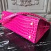 Hermes Kelly 32cm Bag In Rose Red Crocodile Leather