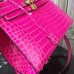 Hermes Kelly 32cm Bag In Rose Red Crocodile Leather