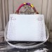 Hermes Kelly 32cm Bag In White Crocodile Leather